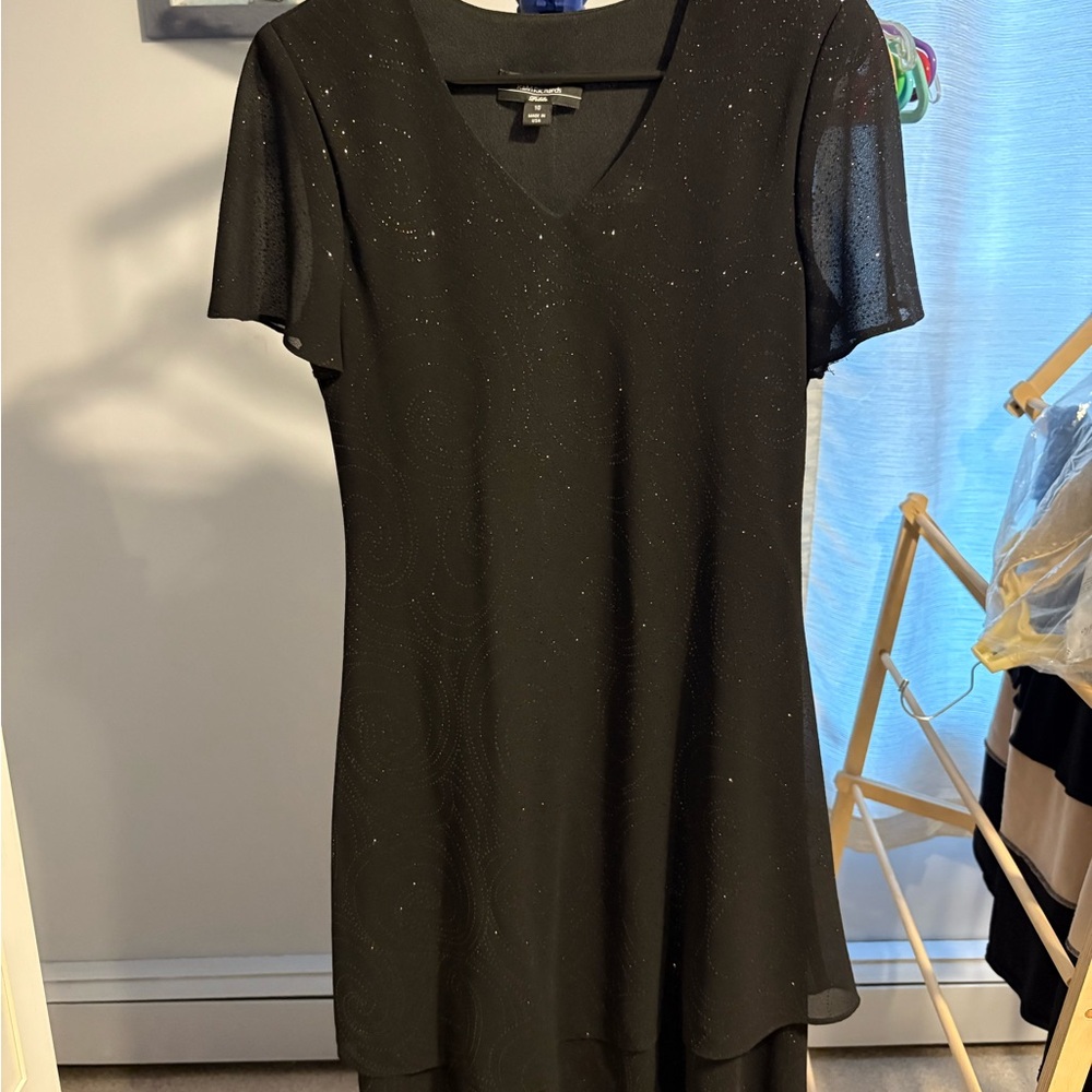 R&M Richards Black Sparkle Midi Dress